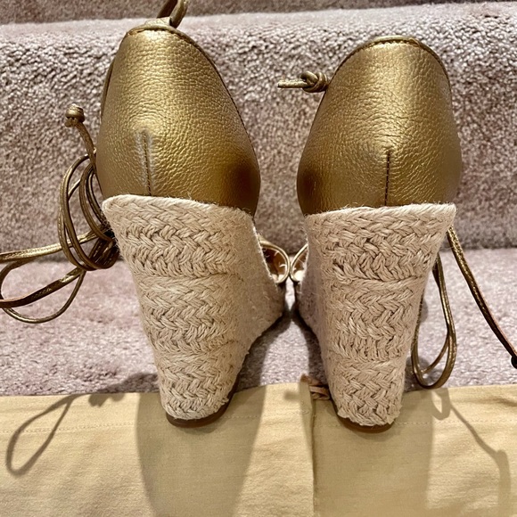 Michael Kors bronze espadrille wedges with ankle ties; size 10 - Picture 5 of 6